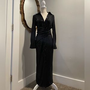 Zara Sequin Long Sleeve Midi Dress